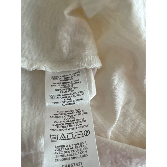 Loft Womens ivory Sleeveless Palm Lace Top Tank size medium - Picture 5 of 6